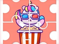 Cute Rainbow Unicorn Puzzles game background