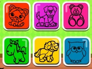Eenvoudig kleurenspel voor kinderen