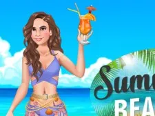 Summer Beach Girl game background