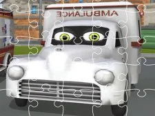 Krankenwagen Trucks Jigsaw. game background
