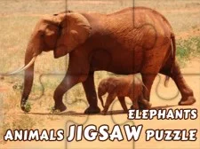 Animals Jigsaw Puzzle Elephants game background