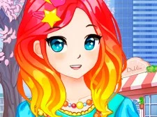 Anime Kawaii School Girls Dress Up game background