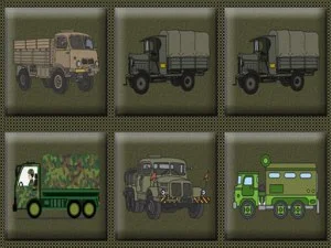 Army Trucks Memory game background