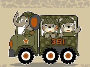 Wojskowe pojazdy z bronią Dopasuj 3 game background