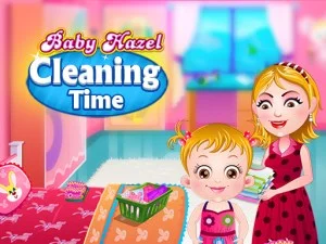 Baby Hazel Cleaning Time game background