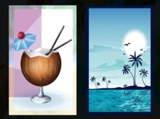 Beach Cocktails Memory game background