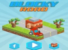 Blocky Road Runner Game 2D game background