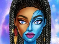 Blue Girls Makeup game background