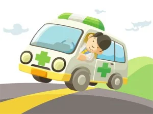 Cartoon Ambulance Slide game background