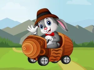 Cartoon Animals In Cars Match 3 game background