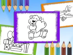 Cartoon Coloring Book game background