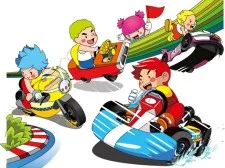 Cartoon Kart Puzzle game background