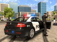 Cartoon Police Car Slide game background