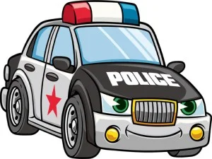 Cartoon Police Cars Puzzle game background