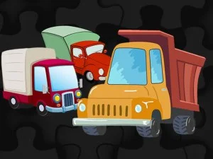 Cartoon Truck Jigsaw game background