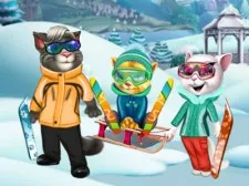Cats Winter Fun game background
