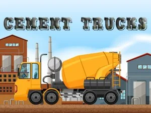 Camiones de cemento objetos ocultos game background