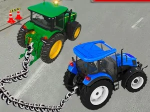 Simulateur de remorquage en chaîne de tracteur