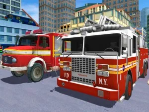 City Fire Truck Rescue game background