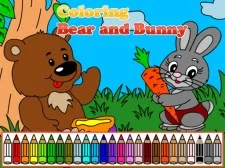 Coloring Bear and Bunny game background