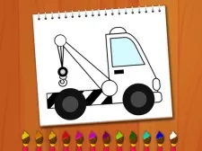 Coloring Book Excavator Trucks game background