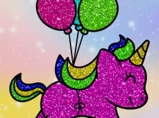 Coloring Book Glittered Unicorns game background
