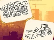 Construction Trucks Coloring game background