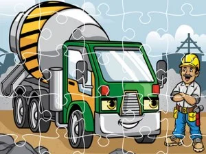 Camions de construction Jigsaw game background