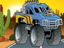 Crazy Monster Truck Jigsaw game background