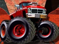 Crazy Monster Trucks Puzzle game background