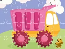 Cute Kids Trucks Jigsaw game background