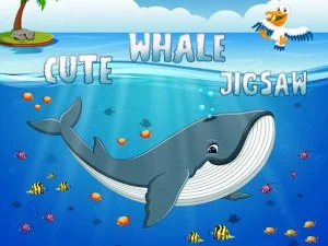 Niedlicher Whale-Puzzle. game background