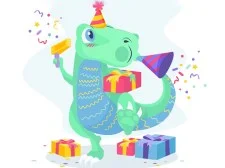 Dino Party Jigsaw game background