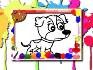 Dogs Coloring Book game background
