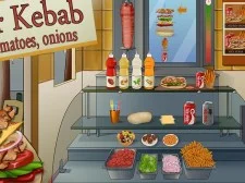 Döner Kebab : salade, tomates, oignons game background