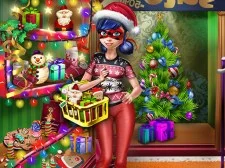 Dotted Girl Christmas Shopping game background