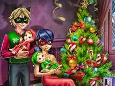 Dotted Girl Family Christmas game background