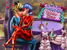 Dotted Girl Valentine Dinner game background