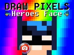 Draw Pixels Heroes Face game background
