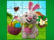 Easter Bunny Eggs Jigsaw game background