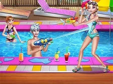 Family Pool Time game background