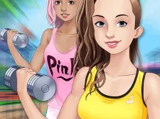Fitness Girls Dress Up game background