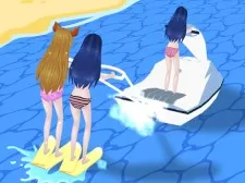 Girl Surfer 3D game background
