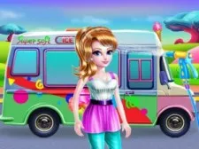 Girly Ice Cream Truck Car Wash game background