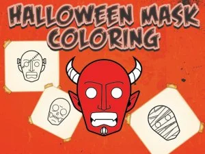 Halloween Mask Coloring Book game background