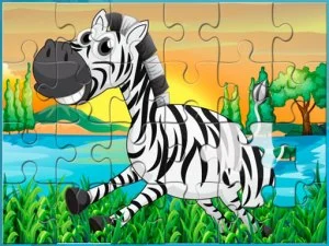 Happy Animals Jigsaw Game game background