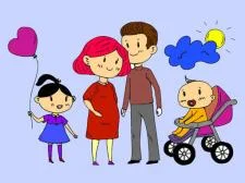 Lycklig familj färgbok game background