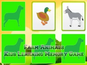 Kids Learning Farm Animals Memory game background