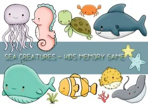 Kids Memory Sea Creatures game background