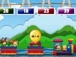 Math Train Addition game background